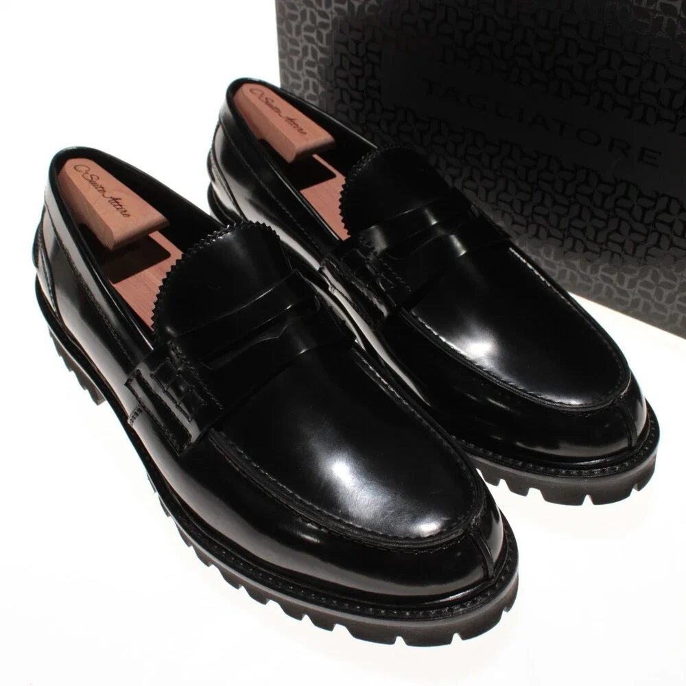 Tagilatore NWB Brody Slip On Loafers Size 44 (US 11) in Black Leather